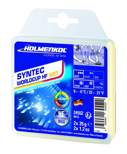 Holmenkol Синтетическая гоночная мазь с высоким содержанием фтора Syntec WC HF Wet 2x35 г 67534 - фото 126889